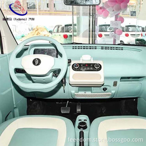 2022 Lingbao uni electric new solar mini car for adult four wheel electric vehicle with solar system